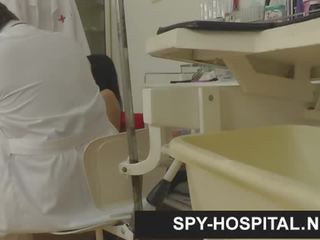 Beautiful brunette hospital hidden cam footage